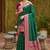 Sea green soft banarasi silk blend saree with zari weaving meenakari design