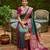 Sea green soft banarasi silk blend saree with zari weaving meenakari design
