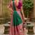 Sea green soft banarasi silk blend saree with zari weaving meenakari design