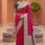 Pink soft banarasi silk blend saree with zari weaving meenakari design