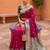 Pink soft banarasi silk blend saree with zari weaving meenakari design