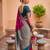 Pink soft banarasi silk blend saree with zari weaving meenakari design