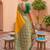 Yellow soft banarasi silk blend saree with zari weaving meenakari design