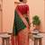 Green soft banarasi silk blend saree with zari weaving meenakari design