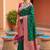 Sea green soft banarasi silk blend saree with zari weaving meenakari design