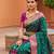 Sea green soft banarasi silk blend saree with zari weaving meenakari design