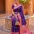 Violet soft banarasi silk blend saree with zari weaving meenakari design