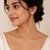Pearl station necklace and stud earrings set, white, gold-tone chain, elegant jewellery set for women