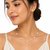 Pearl station necklace and stud earrings jewellery set, silver chain, white, earrings included