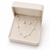 Pearl station necklace and stud earrings jewellery set, silver chain, white, earrings included