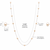 Pearl station necklace and stud earrings set, cream, 46 inches (116.8 cm), 11-13 mm oval pearls