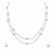 Pearl layered necklace and earrings jewellery set, white, silver chain, multi-strand, earrings included