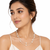 Pearl layered necklace and earrings jewellery set, white, silver chain, multi-strand, earrings included