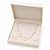 Pearl layered necklace and earrings jewellery set, white, silver chain, multi-strand, earrings included