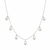Pearl drop charm necklace with stud earrings set, silver chain, white freshwater pearl, bridal jewellery