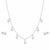 Pearl drop charm necklace with stud earrings set, silver chain, white freshwater pearl, bridal jewellery