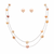 jewellers freshwater pearl necklace and earring set, multi-colour, double strand chain, stud earrings