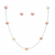 New jewels multicolour pearl station necklace and stud earrings set, silver chain, women's jewellery