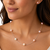 New jewels multicolour pearl station necklace and stud earrings set, silver chain, women's jewellery