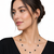 Black pearl station necklace and stud earrings set, silver chain, elegant jewellery