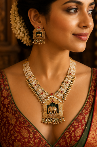 Gajadwara grandeur temple necklace