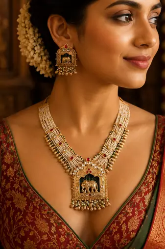 Gajadwara Grandeur Temple Necklace