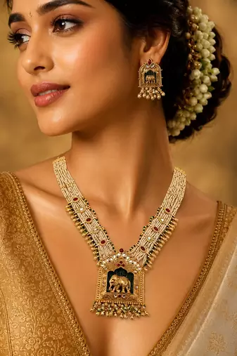 Gajadwara Grandeur Temple Necklace