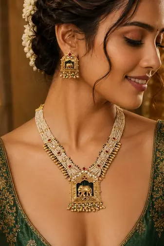 Gajadwara Grandeur Temple Necklace
