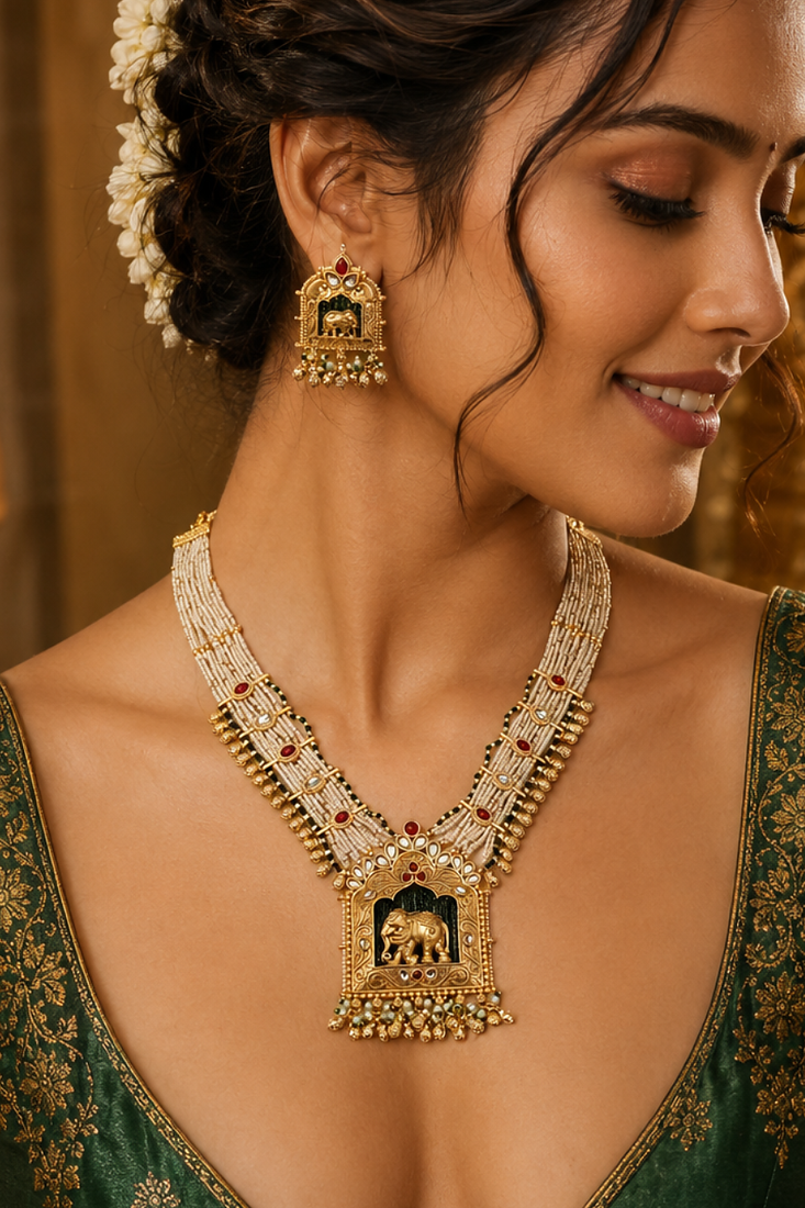 Gajadwara Grandeur Temple Necklace