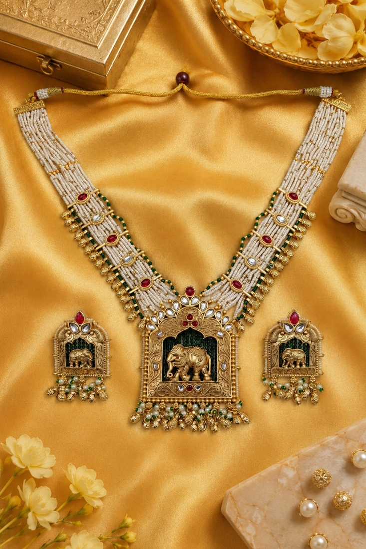Gajadwara Grandeur Temple Necklace
