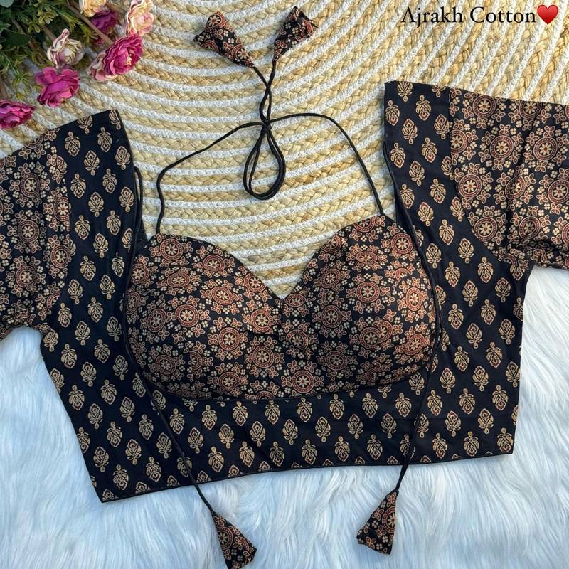 Black cotton blouse for women designer saree blouse