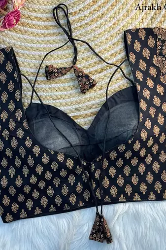 Black cotton blouse for women designer saree blouse