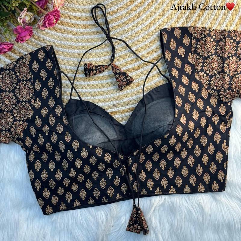 Black cotton blouse for women designer saree blouse