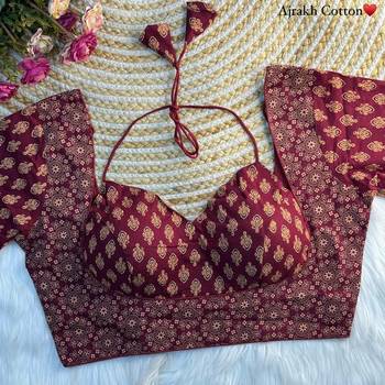 Maroon cotton blouse for women embroidery saree blouse 1