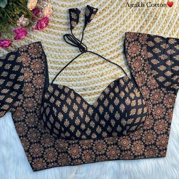 Black cotton blouse for women fancy saree blouse 1