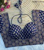 Navy blue cotton blouse for women elegant saree blouse