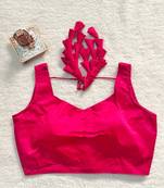 Pink satin blouse for women designer saree blouse