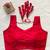 Red satin blouse for women printed saree blouse