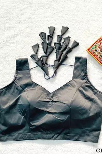 Grey satin blouse for women stylish saree blouse