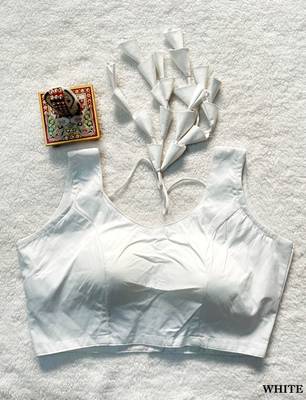 White satin blouse for women elegant saree blouse 1