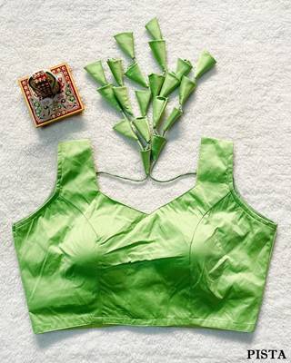 Green satin blouse for women festive saree blouse 1