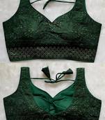 Green silk blouse for women traditional saree blouse
