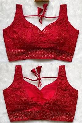 Red silk blouse for women zari saree blouse 1