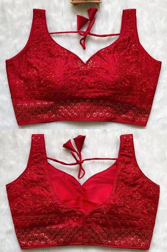 Red silk blouse for women zari saree blouse