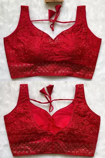 Red silk blouse for women zari saree blouse