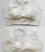 White silk blouse for women stylish saree blouse
