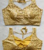Gold silk blouse for women fancy saree blouse