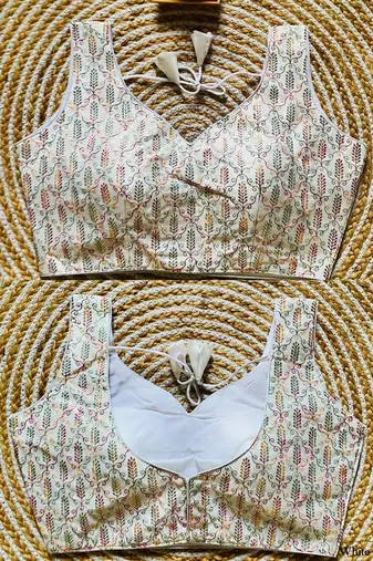 White silk blouse for women elegant saree blouse