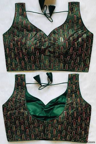 Green silk blouse for women festive saree blouse