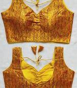 Yellow silk blouse for women traditional saree blouse